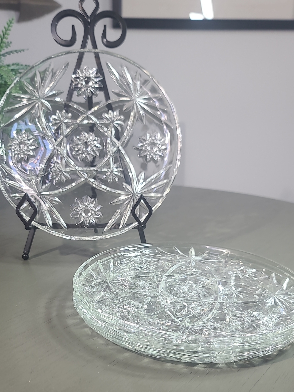 Anchor Hocking Early American Prescut (EAPC) plate, "Star of David" Set Of 4